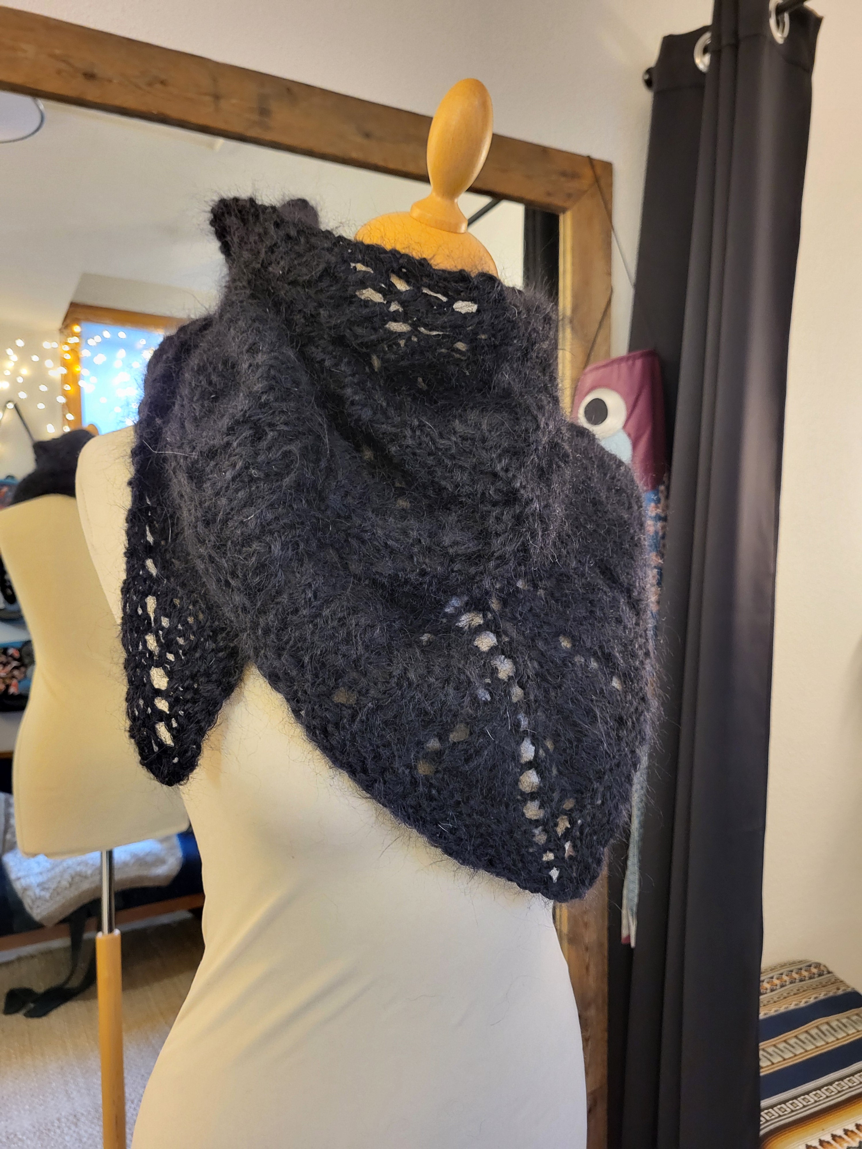 Petit Châle Mohair Noir