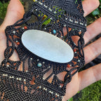 Bracelet Manchette Chrysocolle & Micro-macramé - Bohème, boho chic, tribal, ethnique, elfique, féerique, neo tribal, psytrance