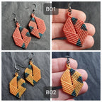 Bijoux Micro-Macramé bleu marine, Pierre de Lune et Agate