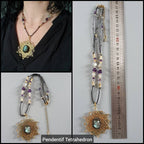 Pendentifs Géometrie Sacrée, Scarabée et Pierres fines - Micro-macramé - Médaillons ethniques, tribal, Bohème