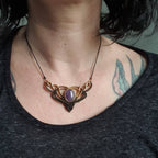 Bijoux Micro-Macramé Kaki et Améthyste