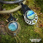 Colliers Torques Micro-macramé et pendentifs Labradorite - Collier Bohème