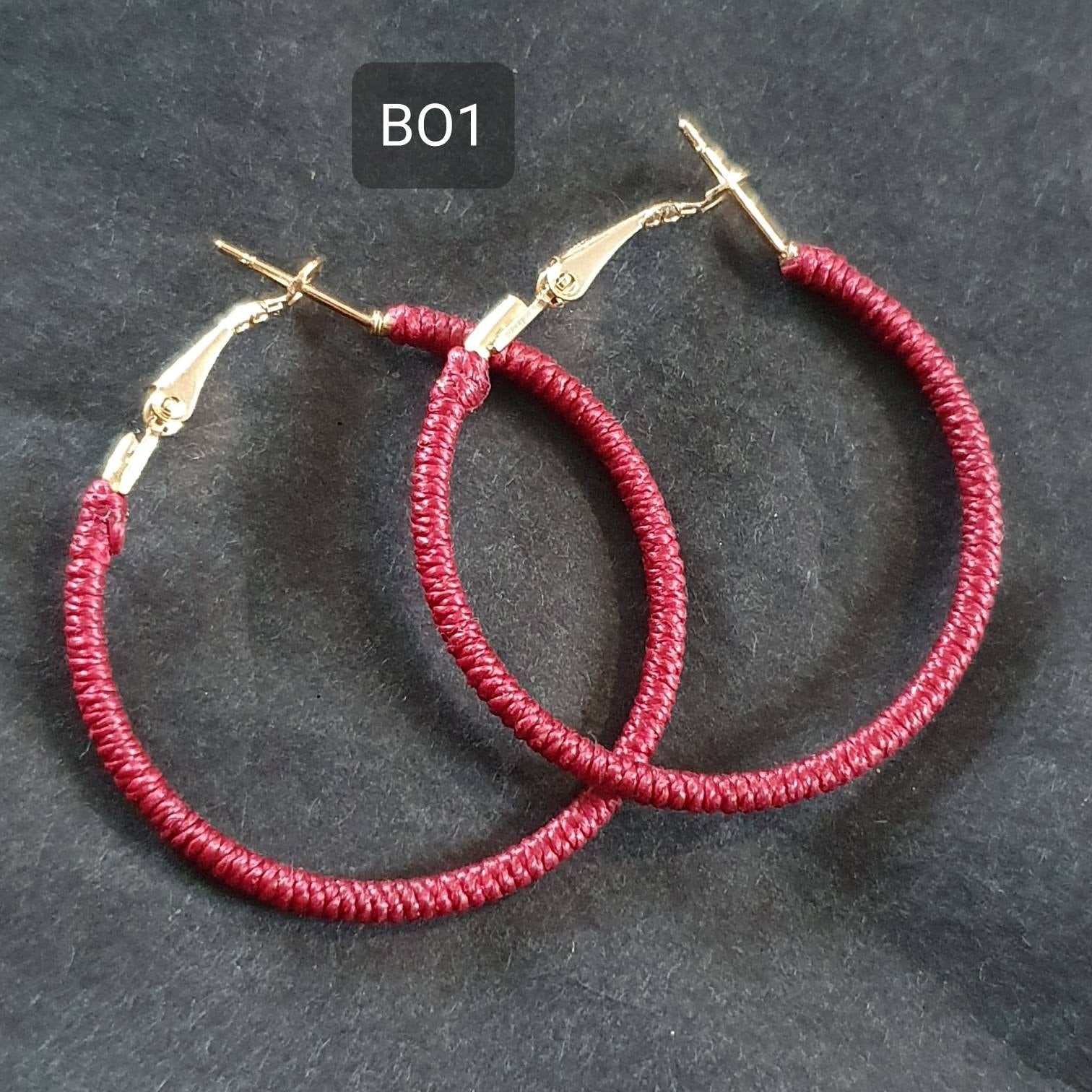 Bijoux Micro-Macramé rouge et Améthyste