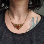 Bijoux Micro-Macramé Kaki et Vert Olive avec Jaspe Rouge et Cornaline