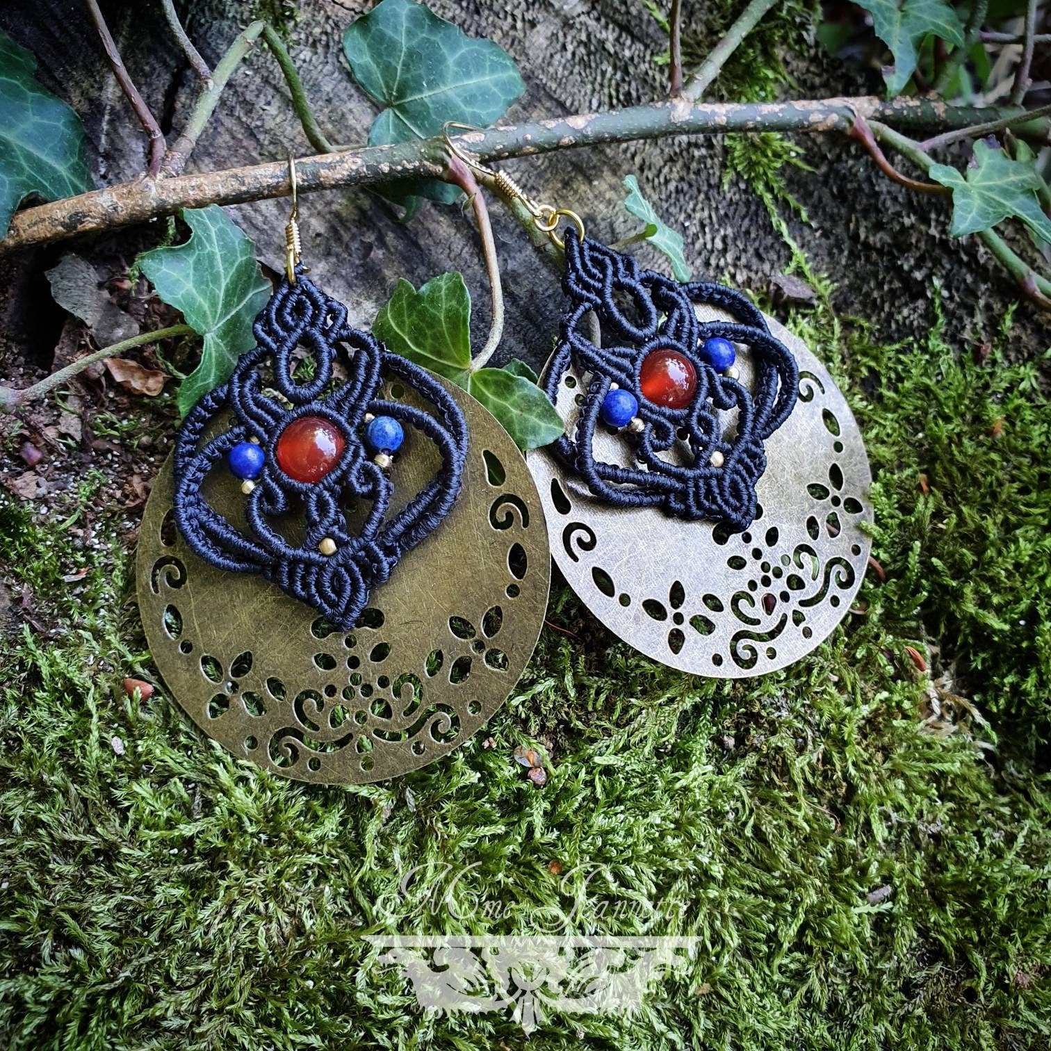 BOUCLES D'OREILLES MICRO MACRAME CREOLES RONDES