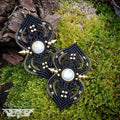 BOUCLES D'OREILLES MICRO MACRAME SPIKE MOONSTONE