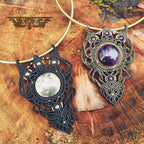 COLLIER MICRO MACRAME AMETHYSTE TORQUE PYRITE