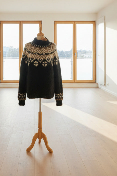 PULL TRICOT NORDIQUE POILU