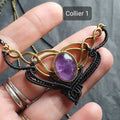 Bijoux Micro-Macramé noir et Améthyste