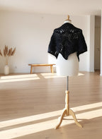 chale tricot dentelle mohair noir