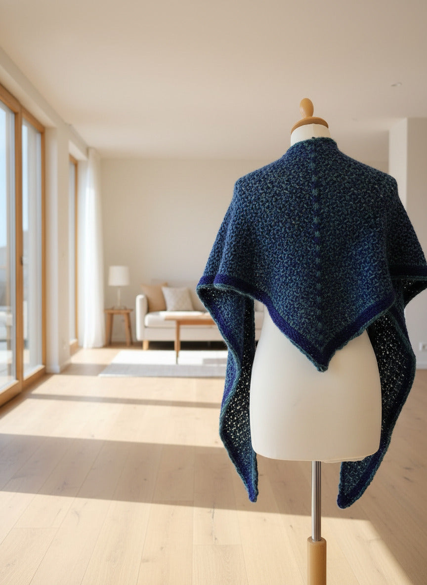 Chale tricot main laine