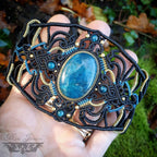 Bracelet Manchette Micro-macramé & Apatite - Bracelet Bohème