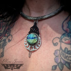 Colliers Torques Micro-macramé et pendentifs Labradorite - Collier Bohème