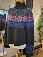 pull mohair soie fair isle motif floral
